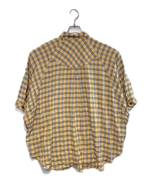 BURBERRY BLUE LABEL（バーバリー ブルー レーベル）BURBERRY BLUE LABEL (バーバリー ブルー レーベル) チェックワイドシャツ ベージュ サイズ:38の古着・服飾アイテム