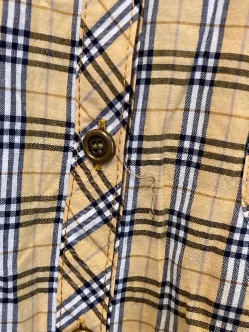 BURBERRY BLUE LABEL（バーバリー ブルー レーベル）BURBERRY BLUE LABEL (バーバリー ブルー レーベル) チェックワイドシャツ ベージュ サイズ:38の古着・服飾アイテム