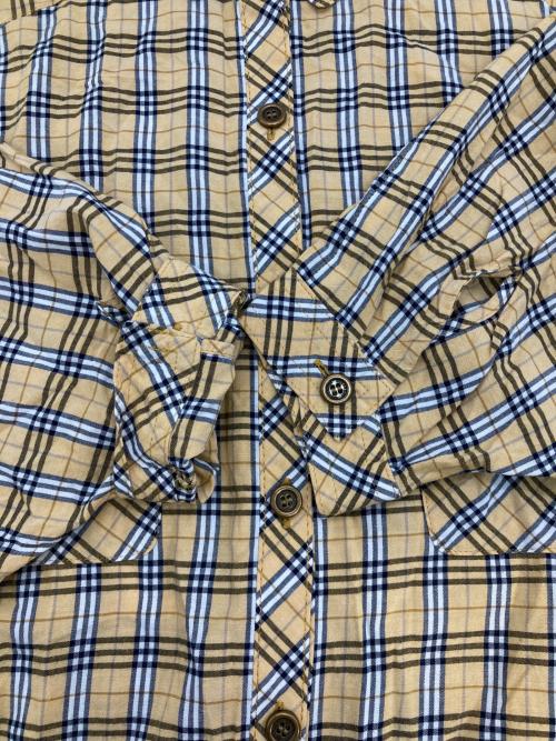 BURBERRY BLUE LABEL（バーバリー ブルー レーベル）BURBERRY BLUE LABEL (バーバリー ブルー レーベル) チェックワイドシャツ ベージュ サイズ:38の古着・服飾アイテム