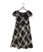 BURBERRY BLUE LABELバーバリー ブルー レーベル）の古着「チェックショートスリーブワンピース」｜ブラック×ホワイト