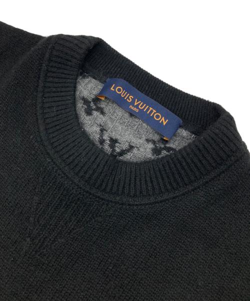 LOUIS VUITTON（ルイ ヴィトン）LOUIS VUITTON (ルイ ヴィトン) ハーフアンドハーフ モノグラム カシミヤニットセーター ブラック サイズ:Mの古着・服飾アイテム