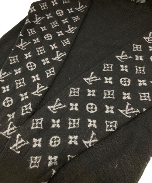 LOUIS VUITTON（ルイ ヴィトン）LOUIS VUITTON (ルイ ヴィトン) ハーフアンドハーフ モノグラム カシミヤニットセーター ブラック サイズ:Mの古着・服飾アイテム