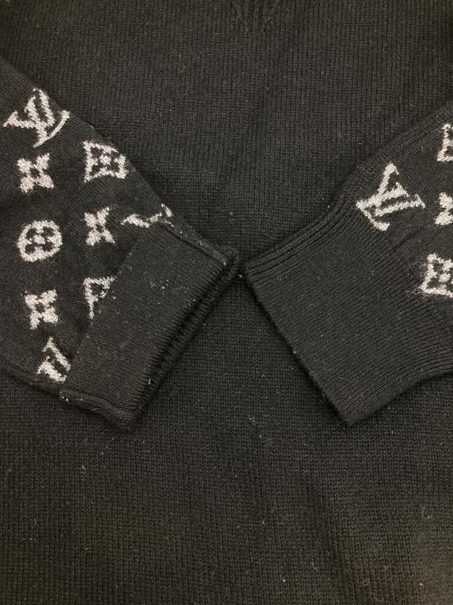 LOUIS VUITTON（ルイ ヴィトン）LOUIS VUITTON (ルイ ヴィトン) ハーフアンドハーフ モノグラム カシミヤニットセーター ブラック サイズ:Mの古着・服飾アイテム