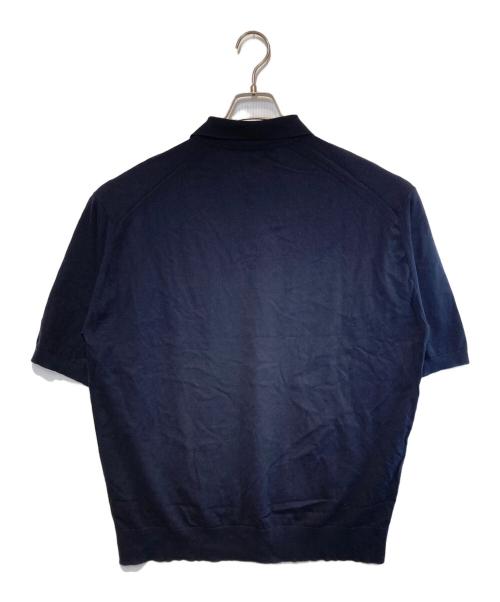 AURALEE（オーラリー）AURALEE (オーラリー) Super High Gauge Cotton Knit Short Sleeve Polo ネイビー サイズ:4の古着・服飾アイテム