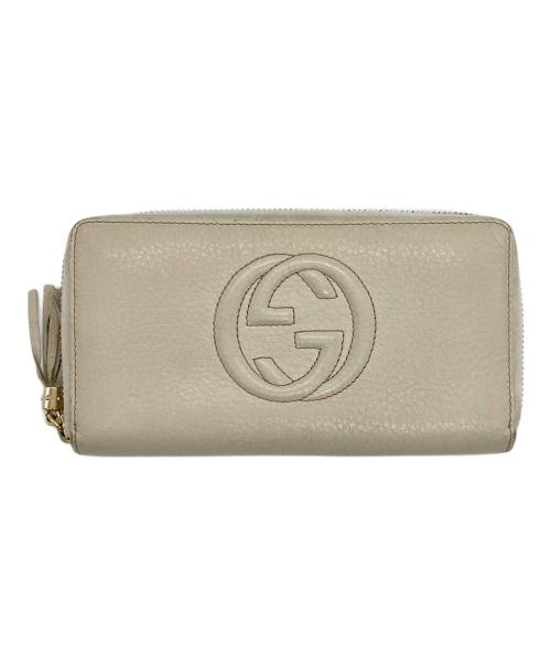 GUCCI（グッチ）GUCCI (グッチ) ソーホー ラウンド ファスナーウォレット ホワイトの古着・服飾アイテム