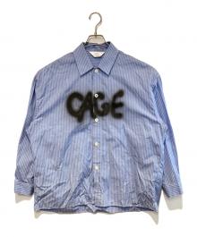 Soe SHIRTS（ソーイシャツ）の古着「別注ストライプシャツ」｜ブルー