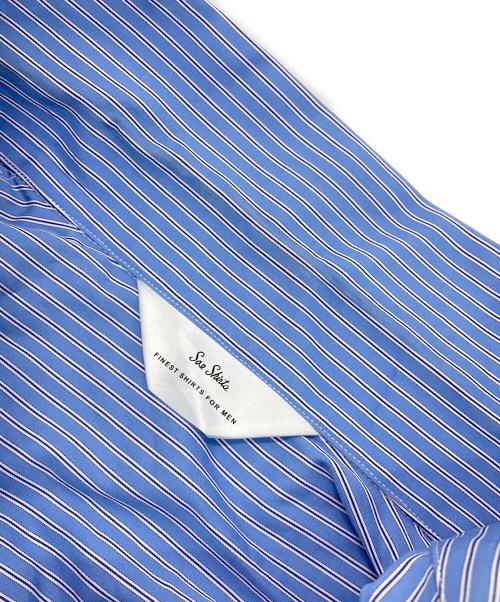 Soe SHIRTS（ソーイシャツ）Soe SHIRTS (ソーイシャツ) 別注ストライプシャツ ブルー サイズ:38の古着・服飾アイテム
