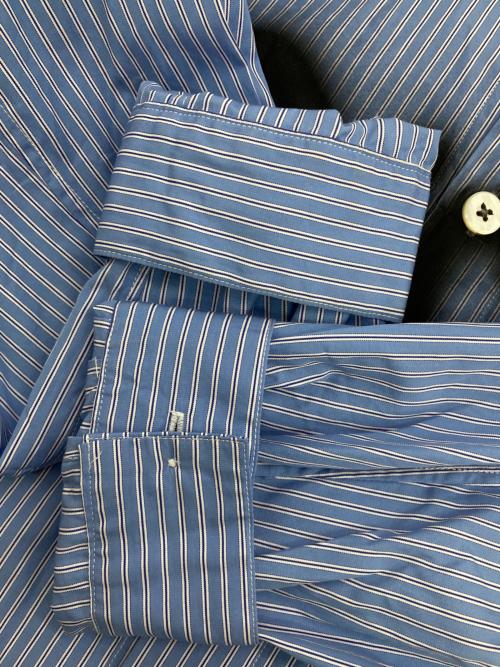 Soe SHIRTS（ソーイシャツ）Soe SHIRTS (ソーイシャツ) 別注ストライプシャツ ブルー サイズ:38の古着・服飾アイテム
