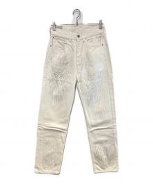 NAMACHEKO（ナマチェコ）の古着「PAINT CRACKS DENIM」｜ホワイト