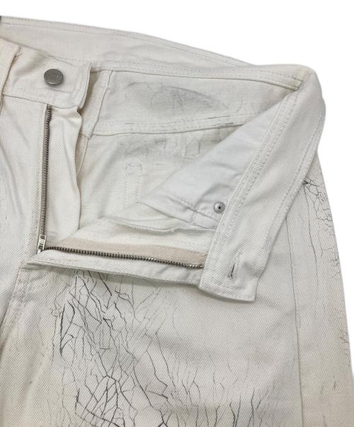 NAMACHEKO（ナマチェコ）NAMACHEKO (ナマチェコ) PAINT CRACKS DENIM ホワイト サイズ:Sの古着・服飾アイテム