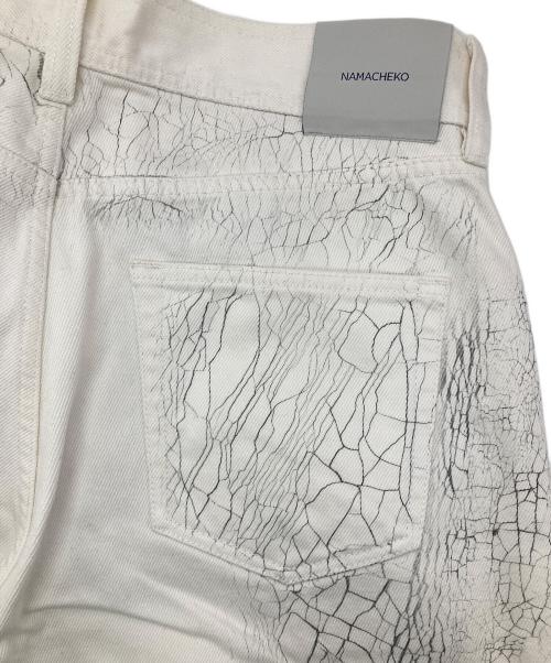 NAMACHEKO（ナマチェコ）NAMACHEKO (ナマチェコ) PAINT CRACKS DENIM ホワイト サイズ:Sの古着・服飾アイテム