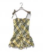BURBERRY BLUE LABELバーバリー ブルー レーベル）の古着「キャミソールワンピース」｜イエロー×ブルー