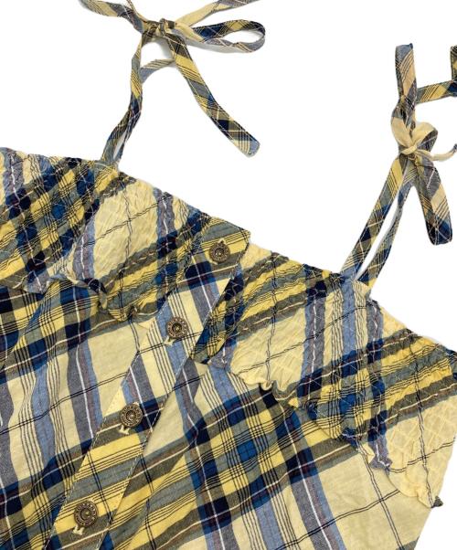 BURBERRY BLUE LABEL（バーバリー ブルー レーベル）BURBERRY BLUE LABEL (バーバリー ブルー レーベル) キャミソールワンピース イエロー×ブルー サイズ:38の古着・服飾アイテム