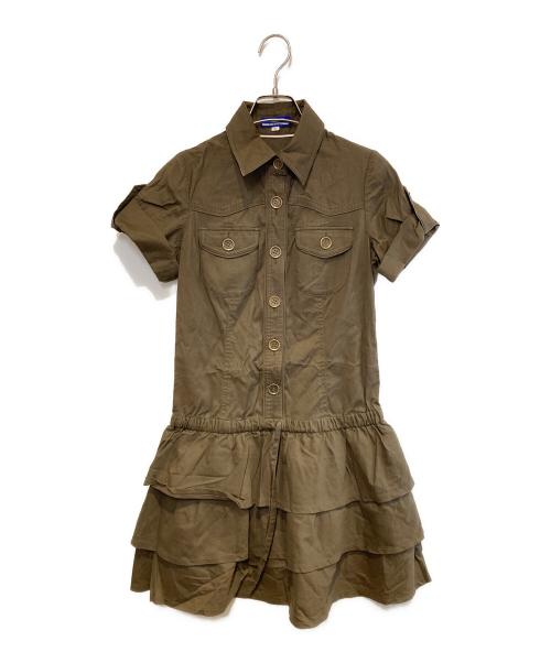 BURBERRY BLUE LABEL（バーバリー ブルー レーベル）BURBERRY BLUE LABEL (バーバリー ブルー レーベル) 半袖ワンピース ブラウン サイズ:36の古着・服飾アイテム