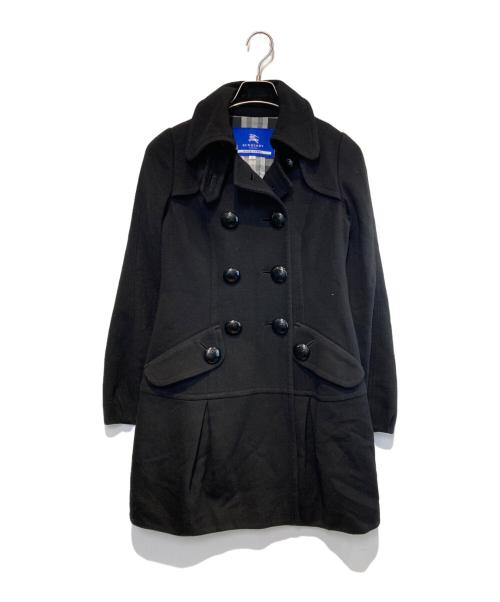 BURBERRY BLUE LABEL（バーバリー ブルー レーベル）BURBERRY BLUE LABEL (バーバリー ブルー レーベル) ダブルボタンロングコート ブラック サイズ:38の古着・服飾アイテム