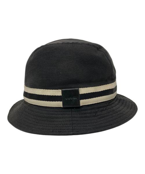 GUCCI（グッチ）GUCCI (グッチ) キャンバスバケットハット ブラックの古着・服飾アイテム