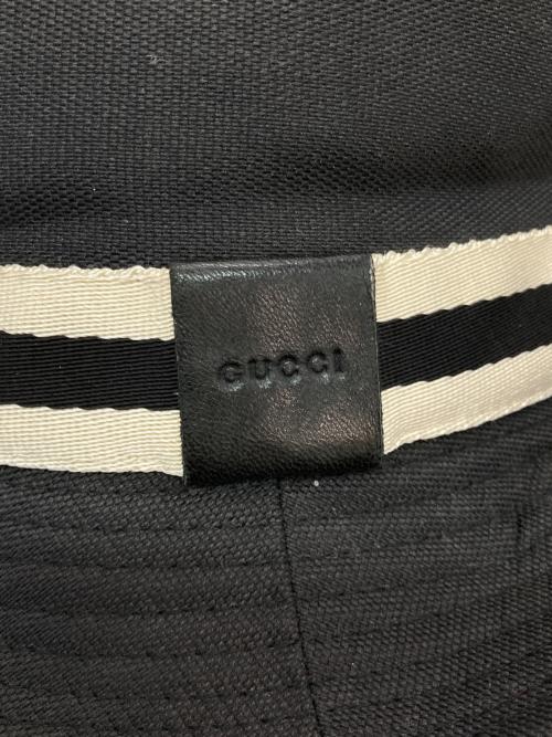GUCCI（グッチ）GUCCI (グッチ) キャンバスバケットハット ブラックの古着・服飾アイテム