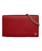 GUCCIグッチ）の古着「インターロッキングGチェーンショルダーバッグ」｜レッド