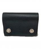 CALEEキャリー）の古着「SILVER STAR CONCHO FLAP LEATHER HALF WALLET」｜ブラック