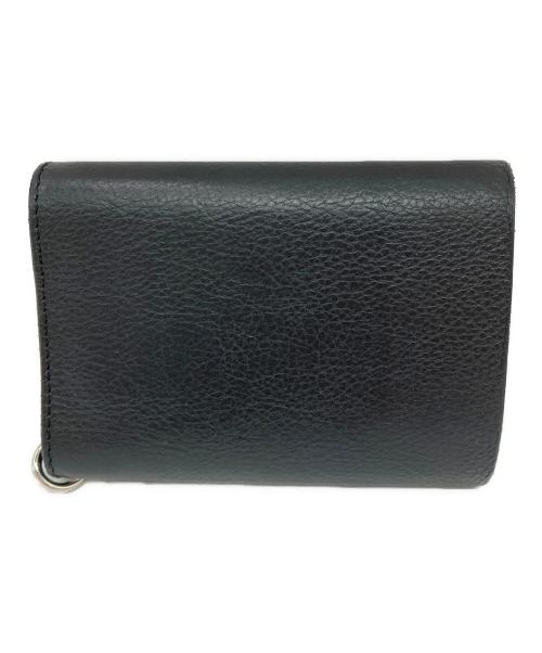 CALEE（キャリー）CALEE (キャリー) SILVER STAR CONCHO FLAP LEATHER HALF WALLET ブラックの古着・服飾アイテム