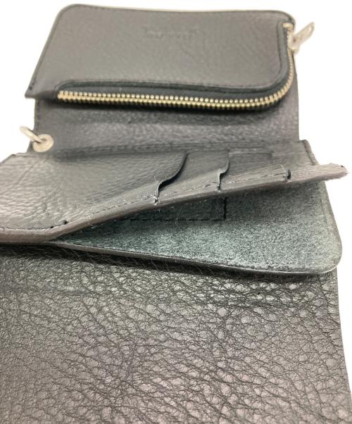 CALEE（キャリー）CALEE (キャリー) SILVER STAR CONCHO FLAP LEATHER HALF WALLET ブラックの古着・服飾アイテム