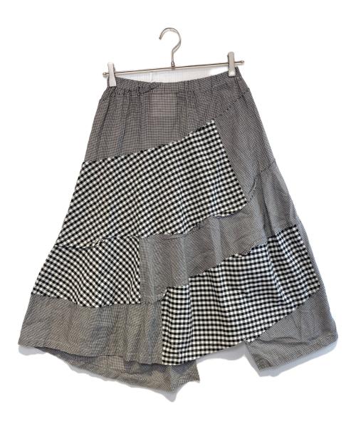 COMME des GARCONS tricot（コムデギャルソントリコ）COMME des GARCONS tricot (コムデギャルソントリコ) パッチワークスカート ホワイト×ブラック サイズ:Freeの古着・服飾アイテム