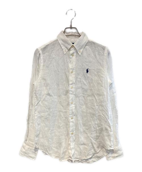 POLO RALPH LAUREN（ポロ・ラルフローレン）POLO RALPH LAUREN (ポロ・ラルフローレン) ポニー刺繍リネンシャツ ホワイト サイズ:Sの古着・服飾アイテム