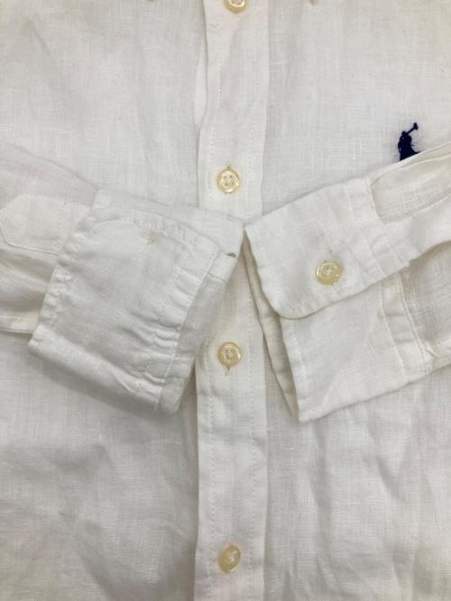 POLO RALPH LAUREN（ポロ・ラルフローレン）POLO RALPH LAUREN (ポロ・ラルフローレン) ポニー刺繍リネンシャツ ホワイト サイズ:Sの古着・服飾アイテム