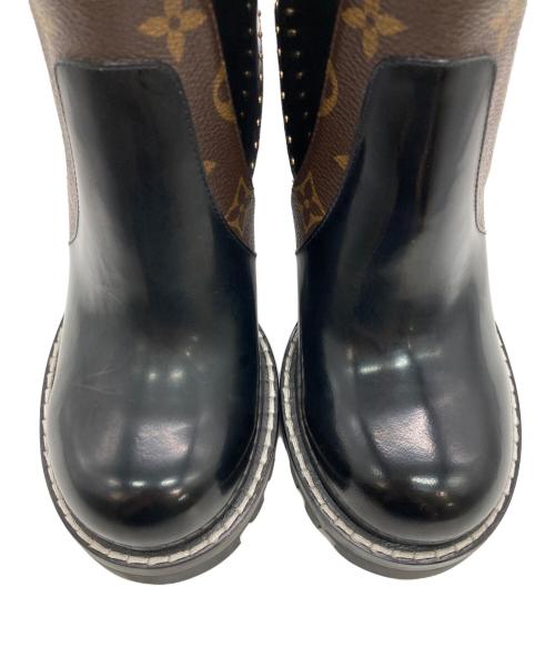 LOUIS VUITTON（ルイ ヴィトン）LOUIS VUITTON (ルイ ヴィトン) スタートレイルライン アンクルブーツ ブラック×ブラウン サイズ:38の古着・服飾アイテム