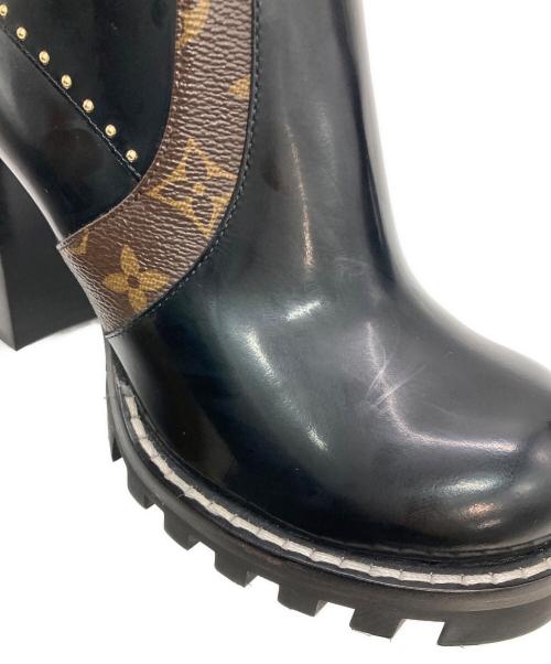 LOUIS VUITTON（ルイ ヴィトン）LOUIS VUITTON (ルイ ヴィトン) スタートレイルライン アンクルブーツ ブラック×ブラウン サイズ:38の古着・服飾アイテム