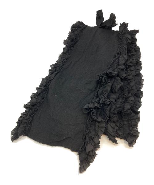 COMME des GARCONS tricot（コムデギャルソントリコ）COMME des GARCONS tricot (コムデギャルソントリコ) ポケット付きフリルマフラー ブラックの古着・服飾アイテム