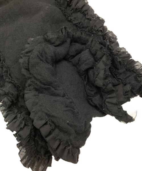 COMME des GARCONS tricot（コムデギャルソントリコ）COMME des GARCONS tricot (コムデギャルソントリコ) ポケット付きフリルマフラー ブラックの古着・服飾アイテム