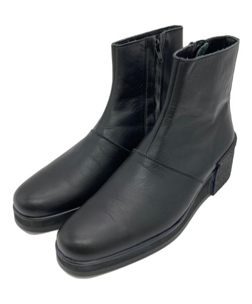 YOHJI YAMAMOTO（ヨウジヤマモト）YOHJI YAMAMOTO (ヨウジヤマモト) サイドジップレザーブーツ ブラック サイズ:Mの古着・服飾アイテム