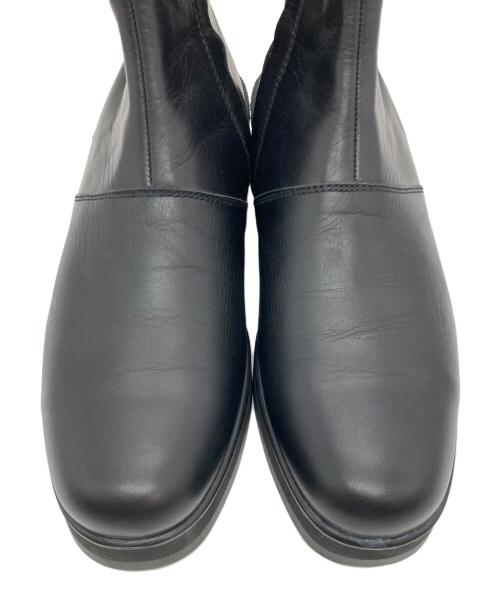 YOHJI YAMAMOTO（ヨウジヤマモト）YOHJI YAMAMOTO (ヨウジヤマモト) サイドジップレザーブーツ ブラック サイズ:Mの古着・服飾アイテム