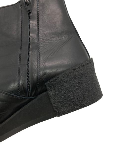 YOHJI YAMAMOTO（ヨウジヤマモト）YOHJI YAMAMOTO (ヨウジヤマモト) サイドジップレザーブーツ ブラック サイズ:Mの古着・服飾アイテム