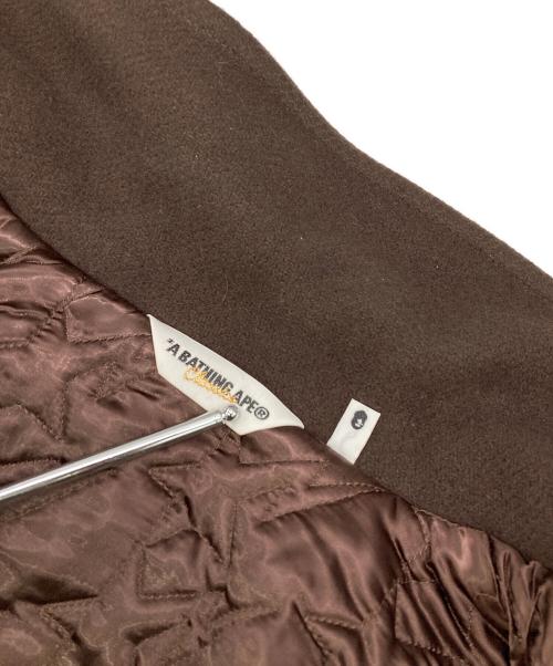A BATHING APE（アベイシングエイプ）A BATHING APE (アベイシングエイプ) ウールメルトンジップジャケット ブラウン サイズ:Lの古着・服飾アイテム