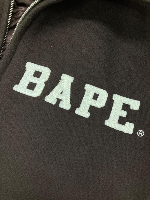 A BATHING APE（アベイシングエイプ）A BATHING APE (アベイシングエイプ) ウールメルトンジップジャケット ブラウン サイズ:Lの古着・服飾アイテム