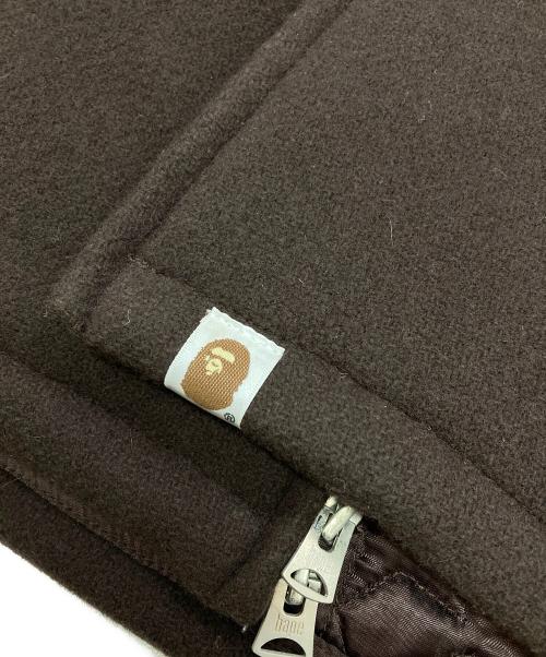 A BATHING APE（アベイシングエイプ）A BATHING APE (アベイシングエイプ) ウールメルトンジップジャケット ブラウン サイズ:Lの古着・服飾アイテム