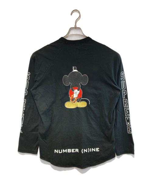 NUMBER (N)INE（ナンバーナイン）NUMBER (N)INE (ナンバーナイン) SUPREME (シュプリーム) Mickey Mouse Raglan L/S Top ブラック サイズ:Mの古着・服飾アイテム