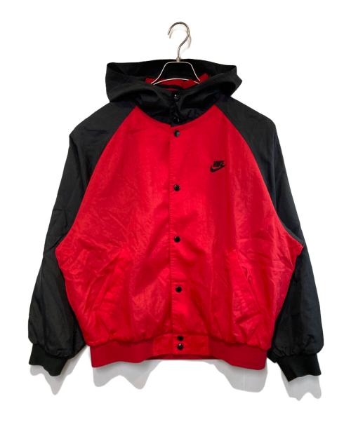 NIKE（ナイキ）NIKE (ナイキ) ［古着］ナイロンフーデットジャケット レッド×ブラック サイズ:Mの古着・服飾アイテム