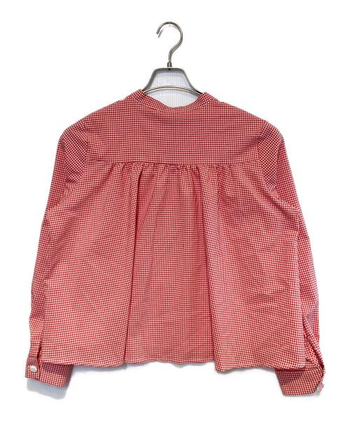 Tnewties（トゥエンティーズ）Tnewties (トゥエンティーズ) 煙突から煙が出ているチェックブラウス レッド×ホワイト サイズ:Mの古着・服飾アイテム