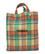 TEMBEAテンベア）の古着「PAPER TOTE」｜オレンジ×グリーン