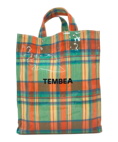 TEMBEA（テンベア）TEMBEA (テンベア) PAPER TOTE オレンジ×グリーンの古着・服飾アイテム