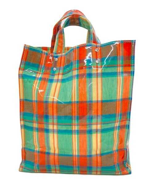 TEMBEA（テンベア）TEMBEA (テンベア) PAPER TOTE オレンジ×グリーンの古着・服飾アイテム