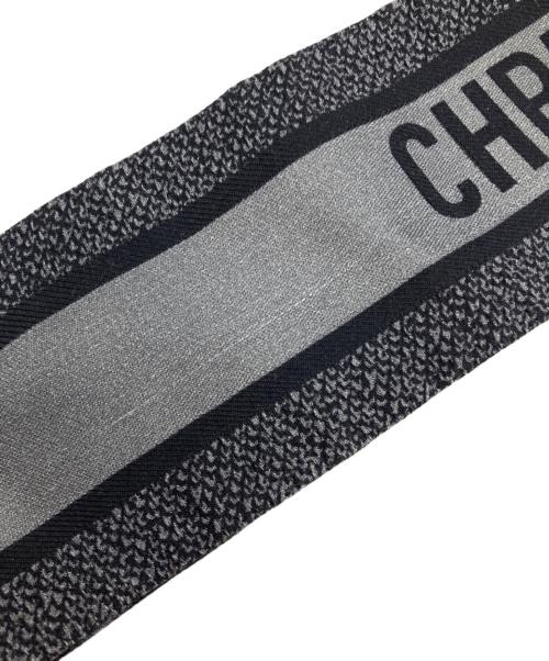 Christian Dior（クリスチャン ディオール）Christian Dior (クリスチャン ディオール) ミッツァレオパードシルクスカーフ ブラック×グレーの古着・服飾アイテム