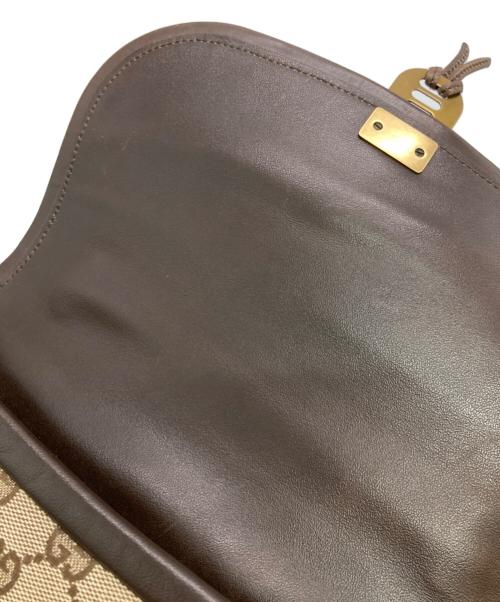 GUCCI（グッチ）GUCCI (グッチ) GGキャンバス ハンドバッグ ベージュ×ブラウンの古着・服飾アイテム