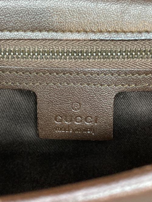 GUCCI（グッチ）GUCCI (グッチ) GGキャンバス ハンドバッグ ベージュ×ブラウンの古着・服飾アイテム