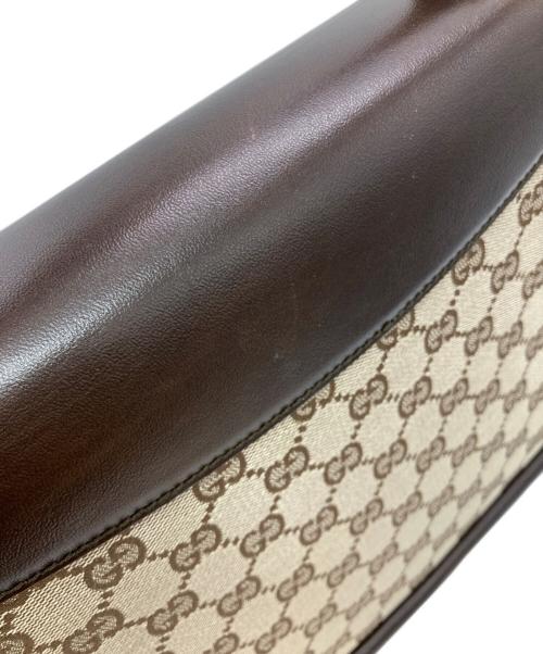 GUCCI（グッチ）GUCCI (グッチ) GGキャンバス ハンドバッグ ベージュ×ブラウンの古着・服飾アイテム