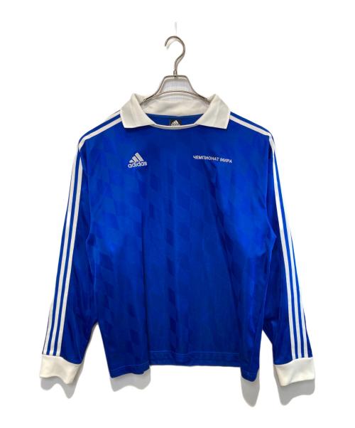 adidas（アディダス）adidas (アディダス) Gosha Rubchinskiy (ゴーシャラブチンスキー) Longsleeve Jersey With Collar ブルー サイズ:Mの古着・服飾アイテム