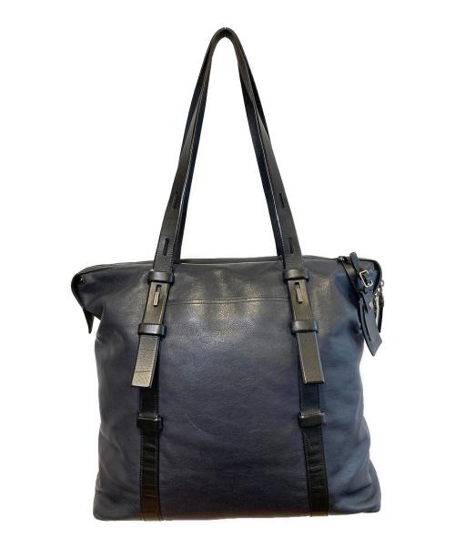 TUMI（トゥミ）TUMI (トゥミ) MISSION YORKレザートートバッグ ネイビーの古着・服飾アイテム
